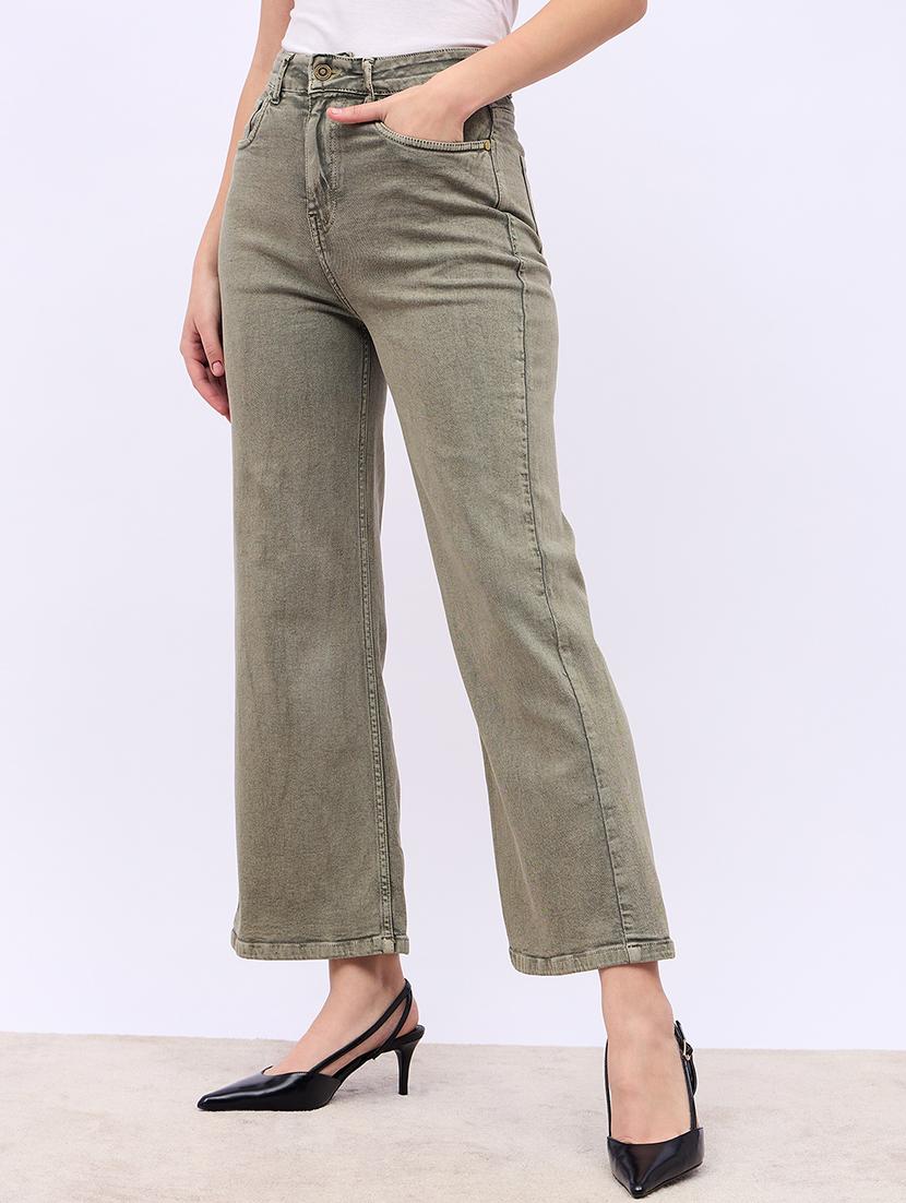 women solid high rise bootcut jeans - 21725332 -  Standard Image - 1