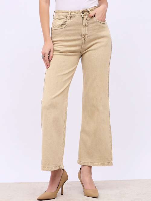 women solid high rise bootcut jean - 21725333 - Standard Image - 0