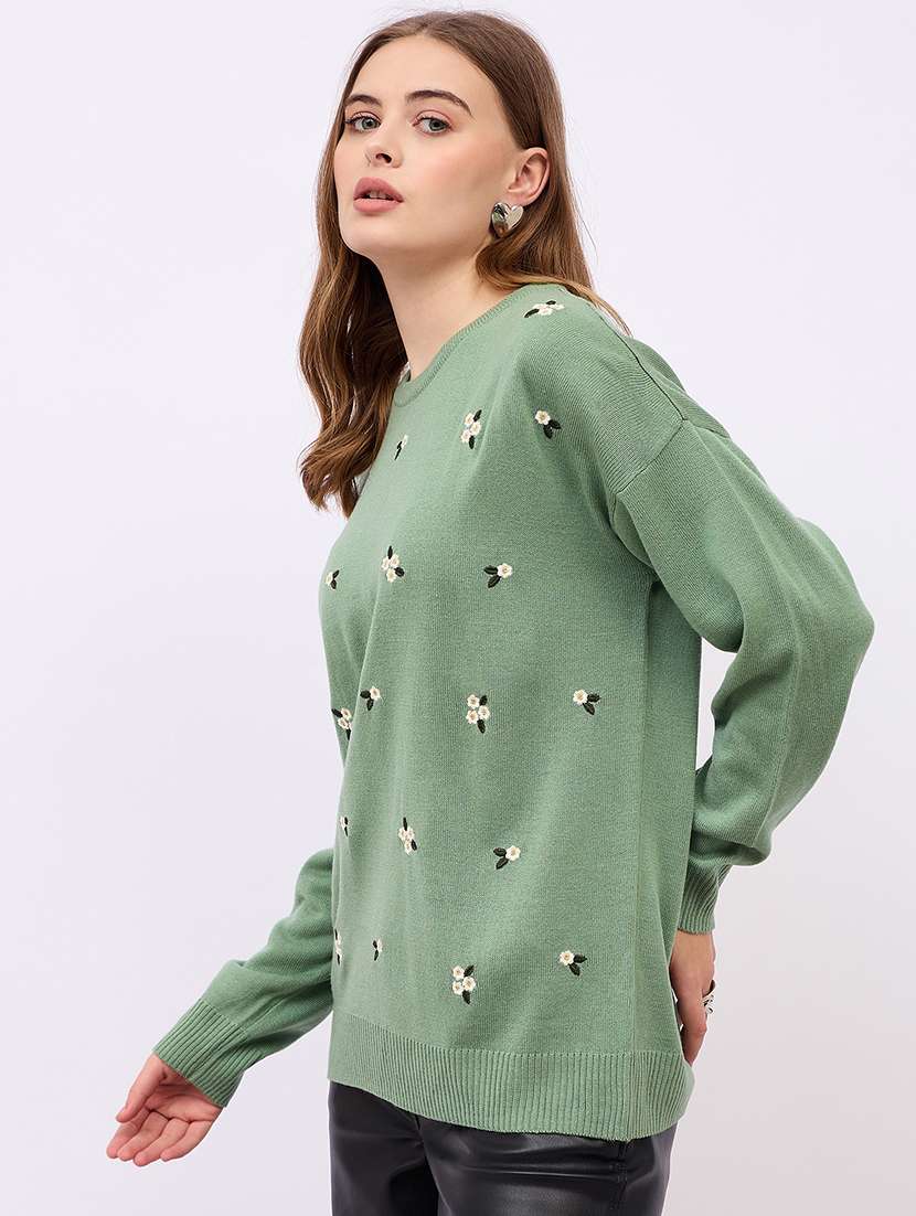women embroidered long sleeve pullover - 21725336 -  Standard Image - 1