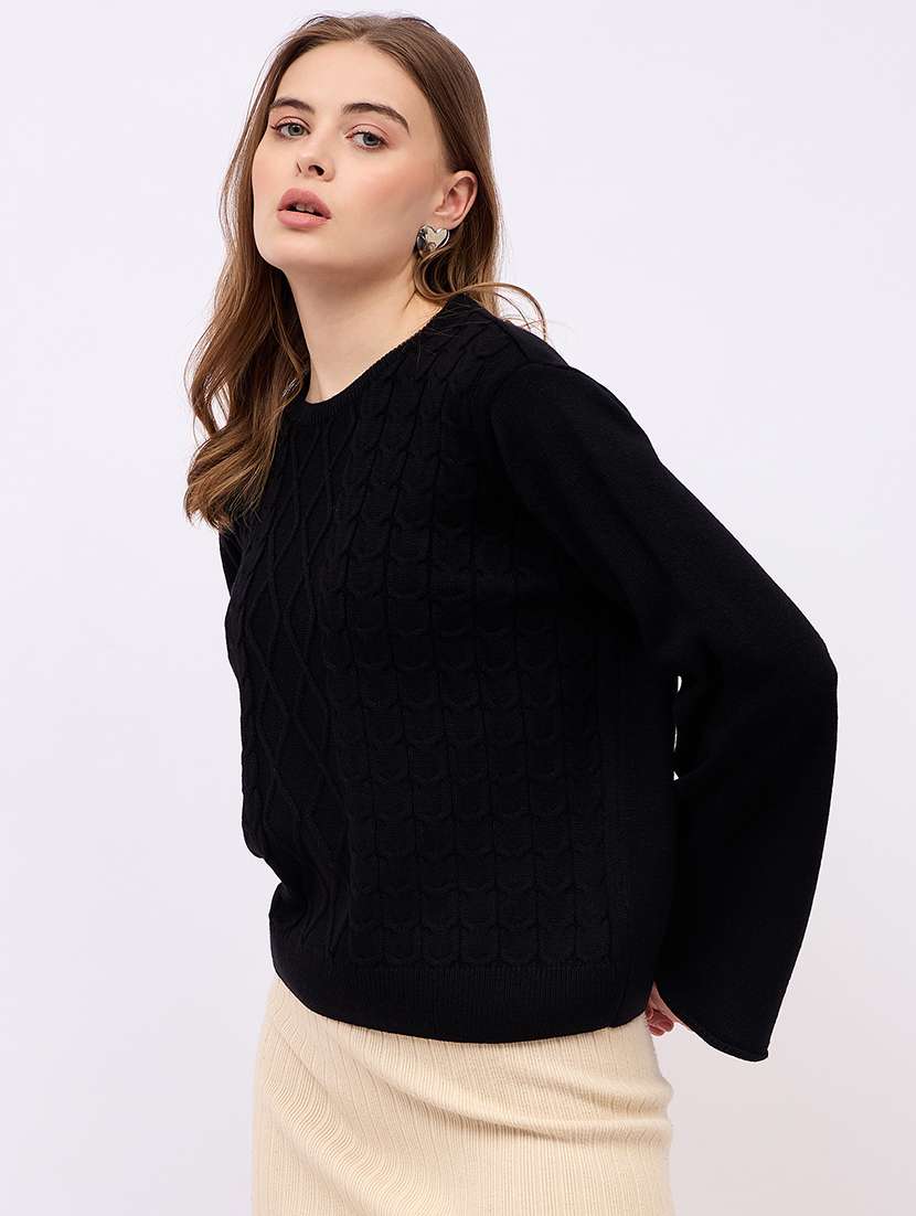 black cotton blend pullover - 21725337 -  Standard Image - 1