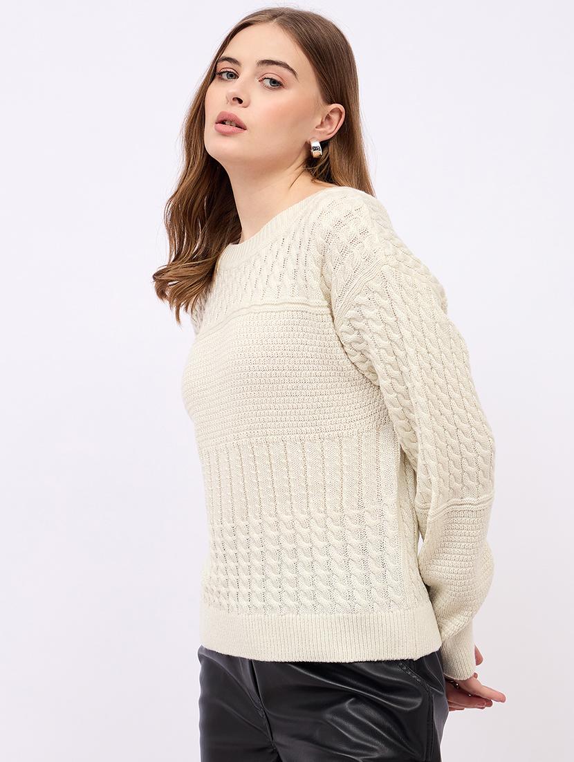 women solid long sleeve pullover - 21725338 -  Standard Image - 1