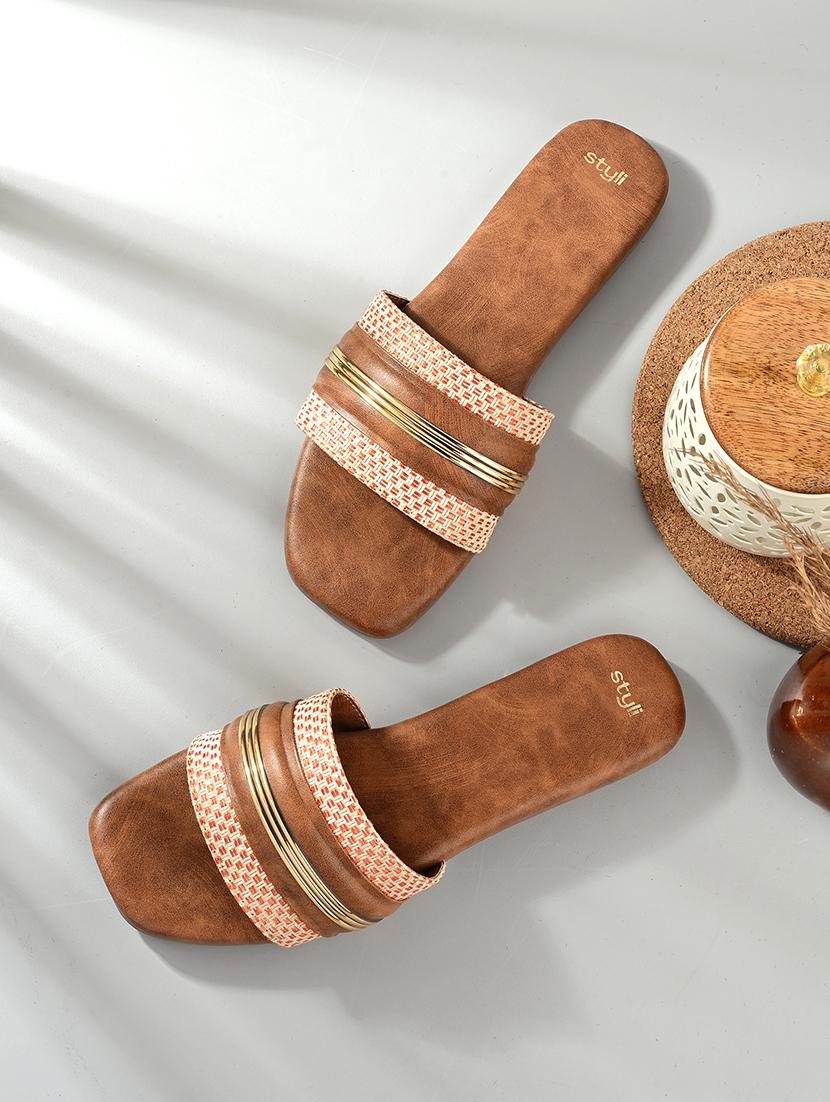 women tan slip on sandal - 21725341 - Zoom Image - 0