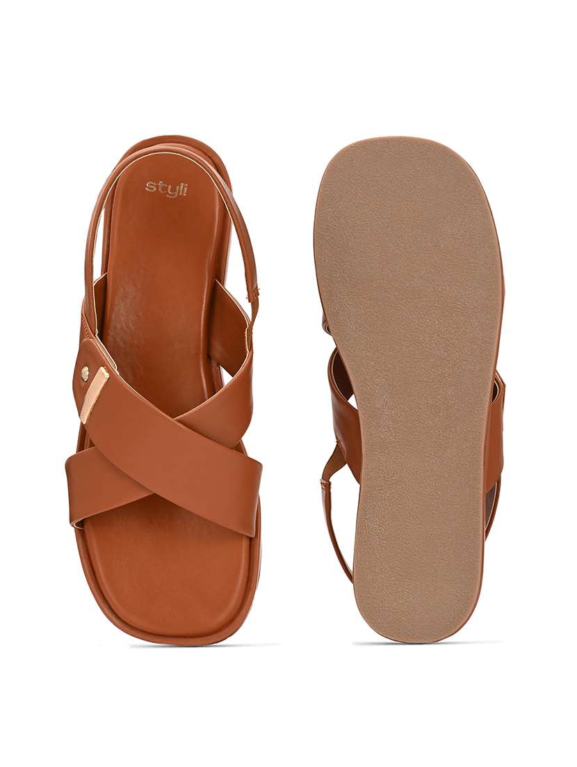 Women Brown Back Strap Sandal