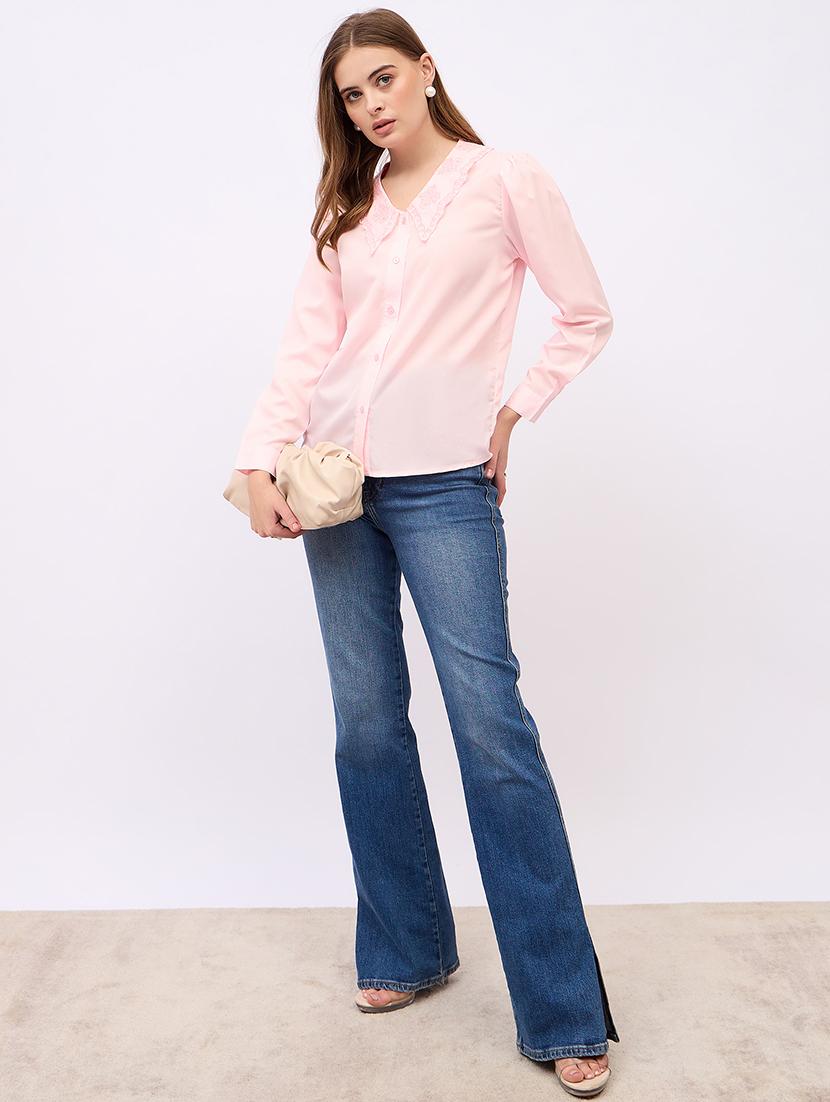 women lace detailed peter pan neck shirt - 21725366 - Standard Image - 4