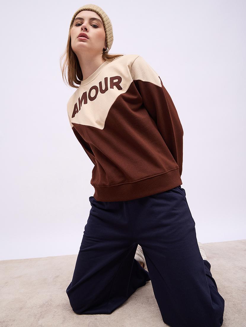 women color blocked long sleeves sweatshirt - 21725371 - Standard Image - 4