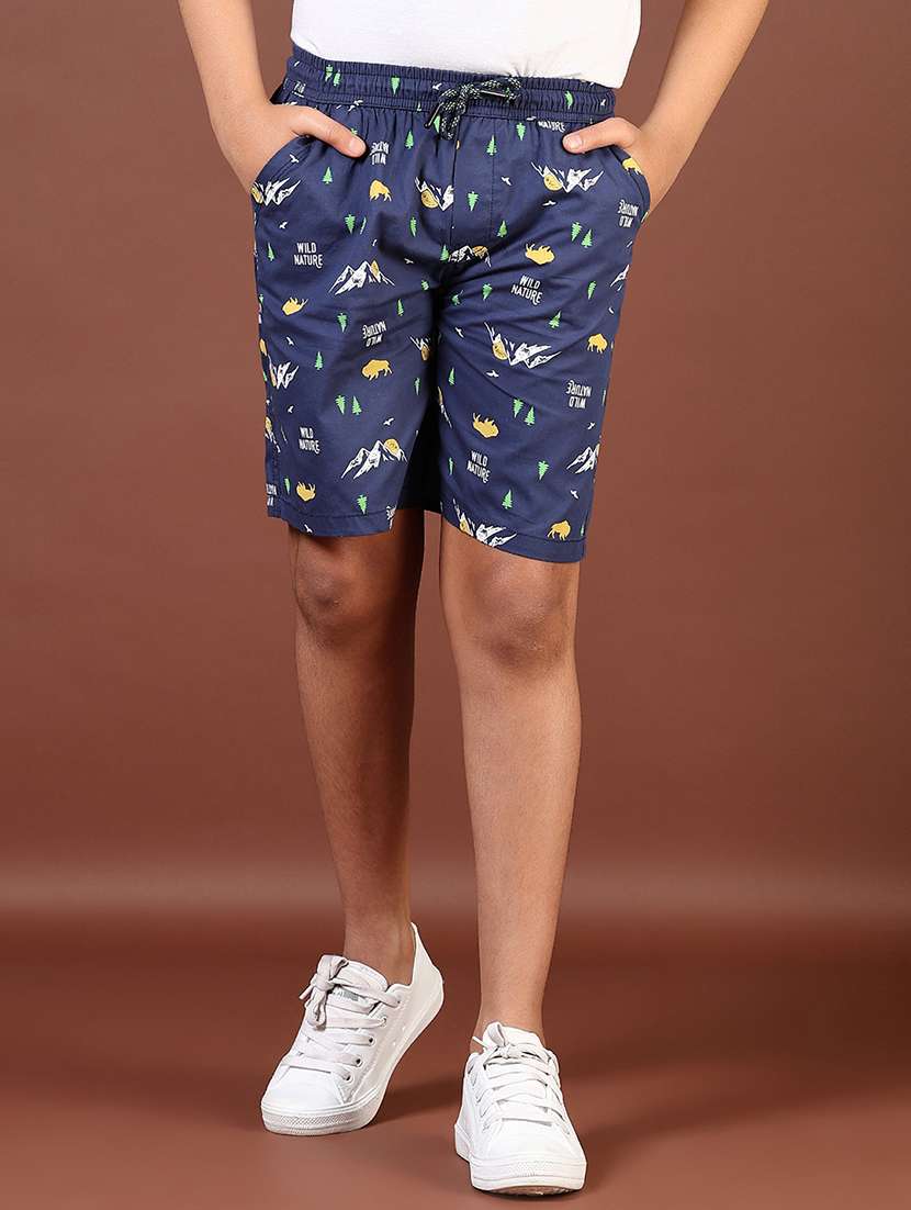 boys printed mid rise regular fit shorts  - 21725644 -  Standard Image - 1