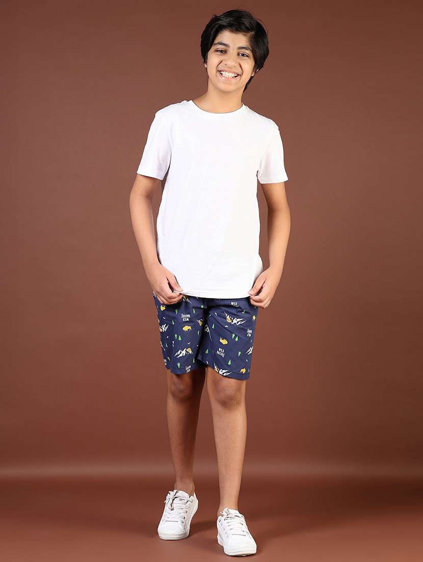 boys printed mid rise regular fit shorts  - 21725644 -  Standard Image - 4