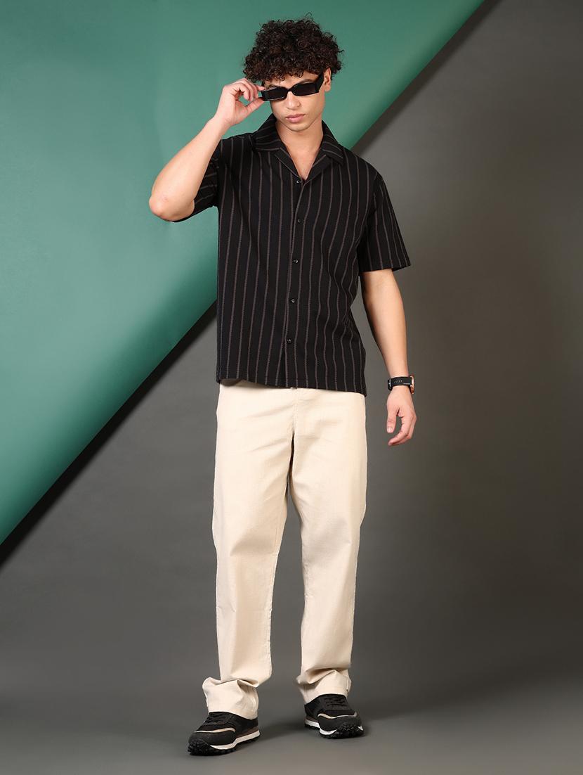 men solid mid rise relaxed fit chinos - 21725684 - Standard Image - 4
