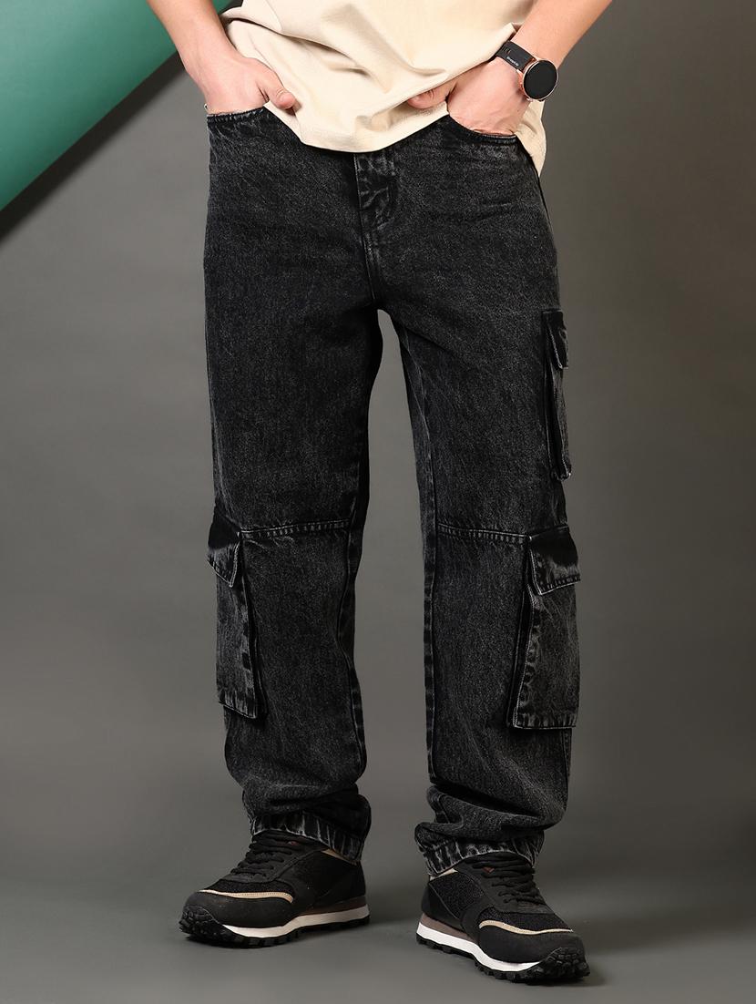 men solid mid rise denim cargo - 21725685 - Zoom Image - 0