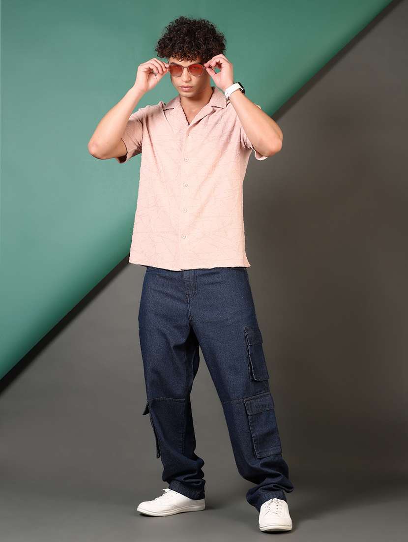 men solid mid rise denim cargo - 21725687 -  Standard Image - 4