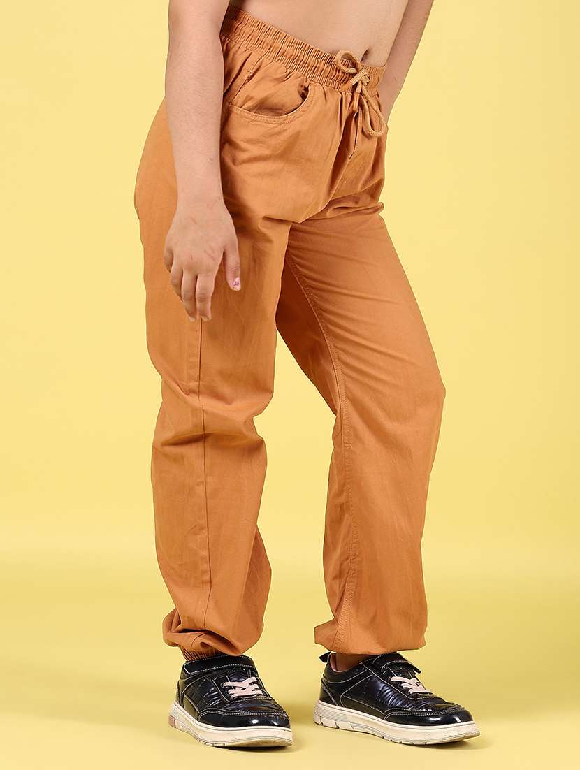 girls solid mid rise relaxed fit jogger - 21725690 -  Standard Image - 1