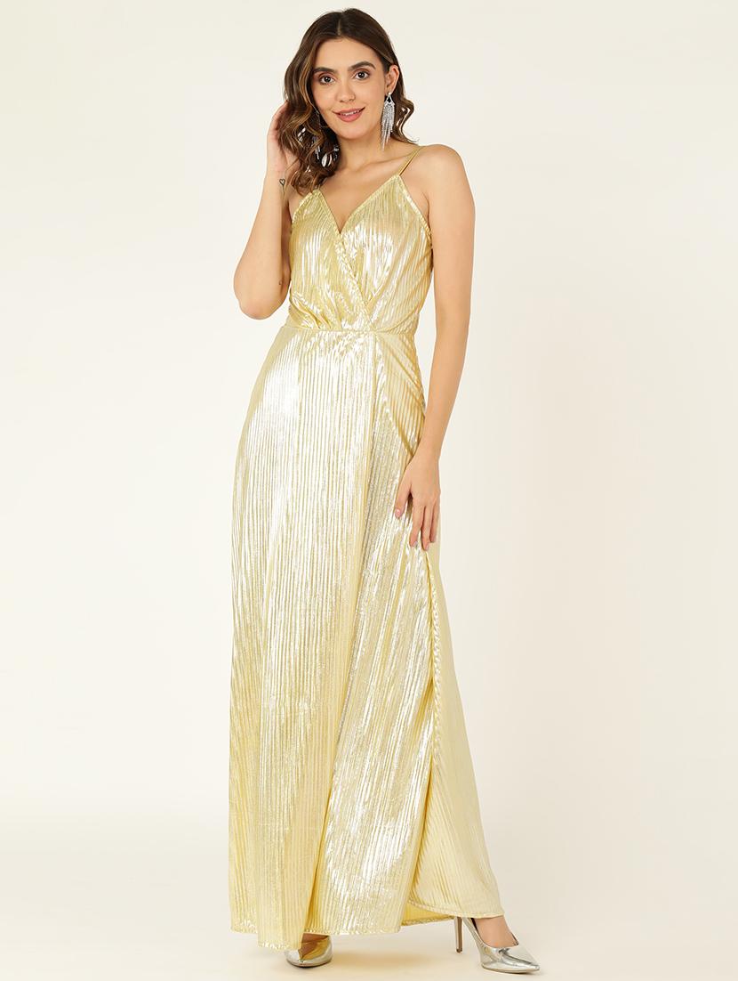 women striped sleeveless high slit dress - 21725835 - Zoom Image - 0
