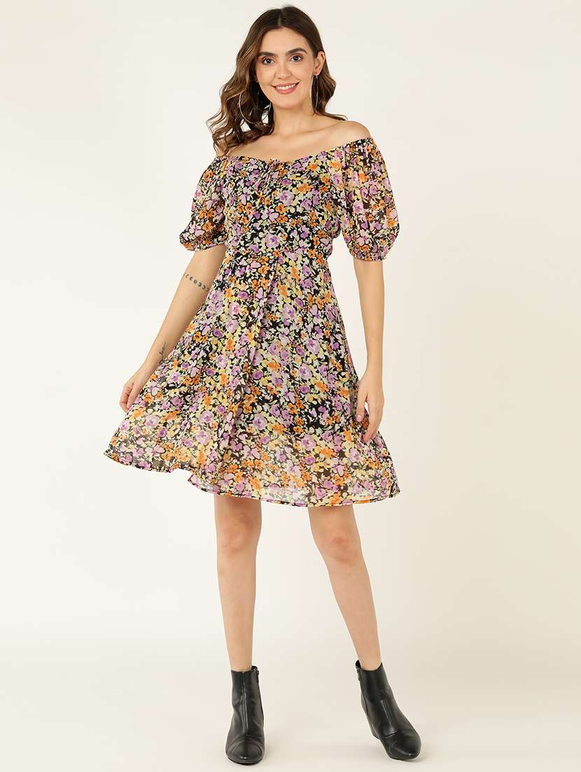 women printed off shoulder dress - 21725844 - Zoom Image - 0