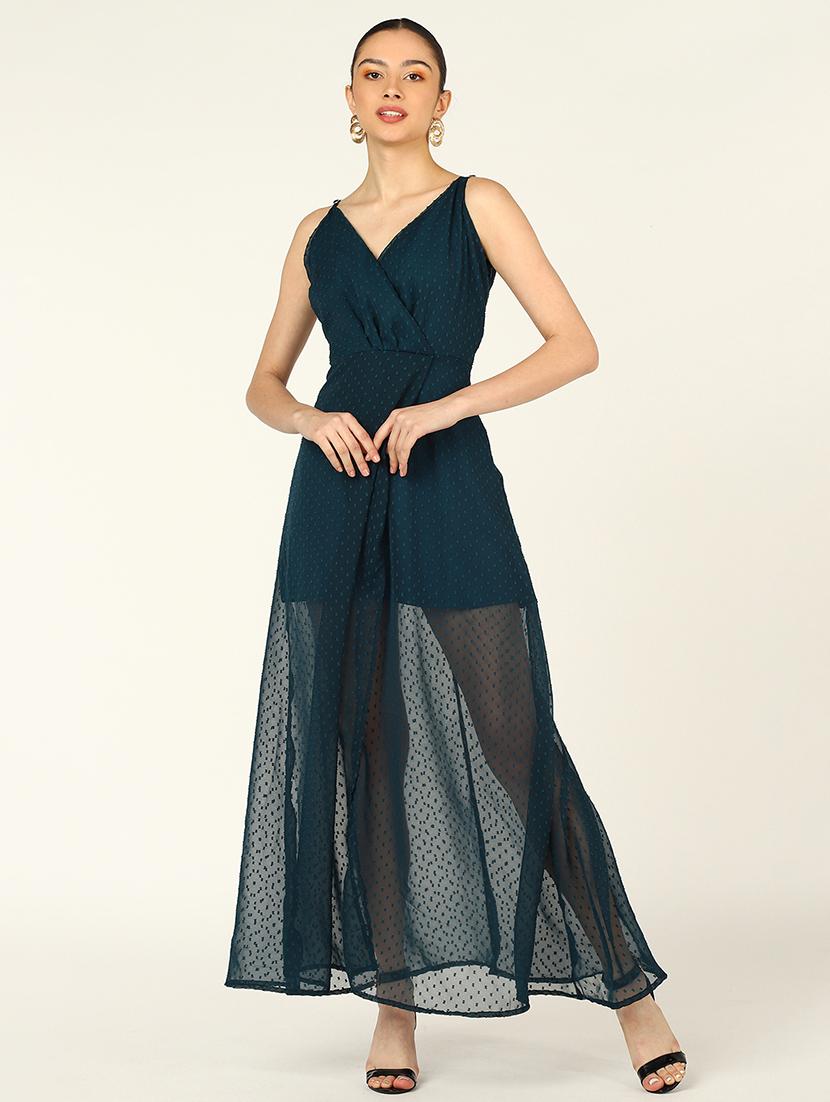 women swiss doted shoulder strap a-line dress - 21725846 -  Zoom Image - 0