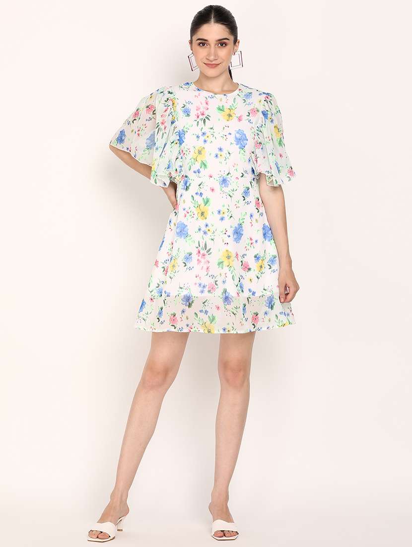 women floral print batwing sleeves a-line dress - 21725869 -  Standard Image - 1