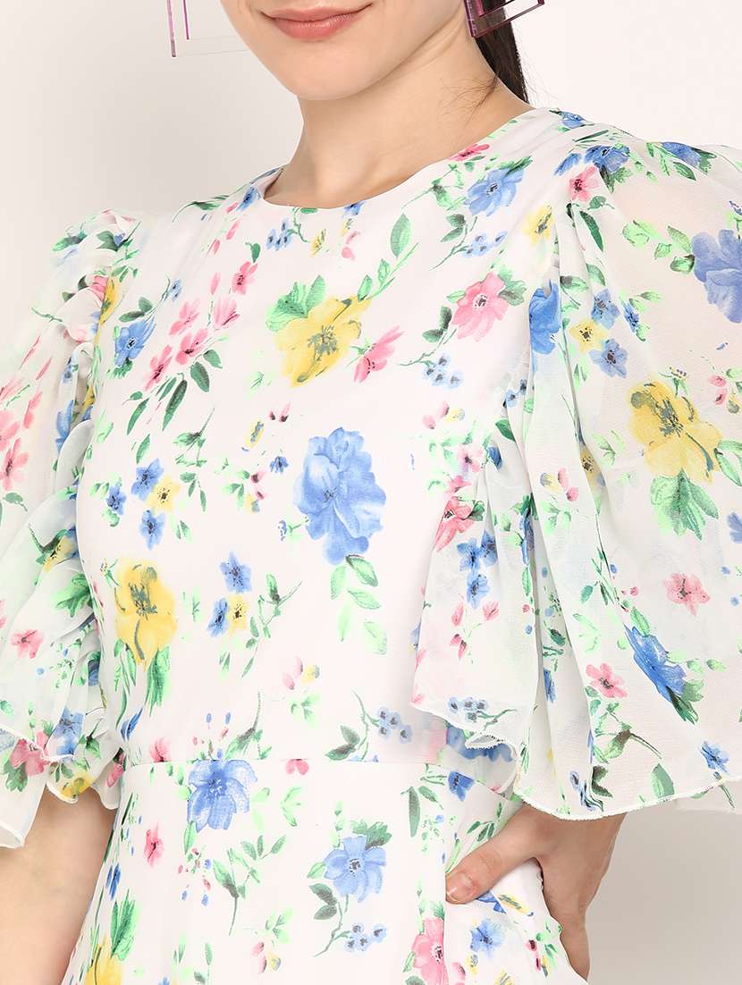 women floral print batwing sleeves a-line dress - 21725869 -  Standard Image - 4