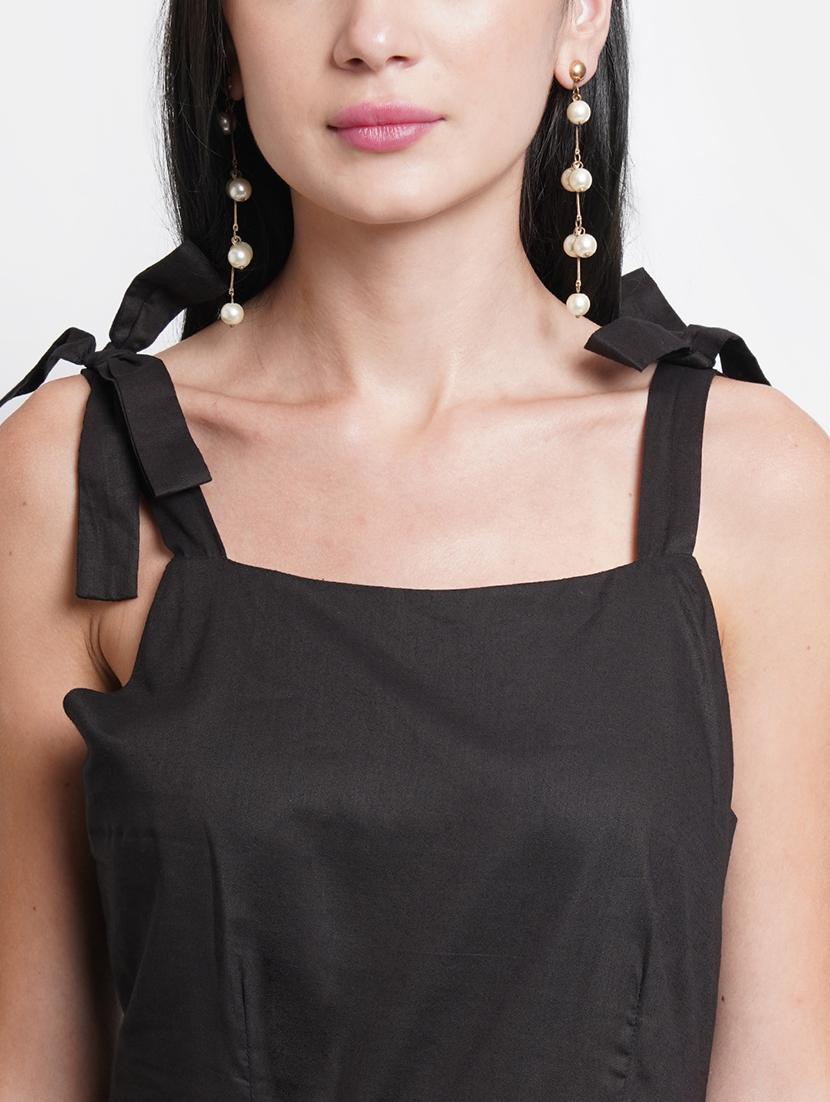women solid shoulder strap tiered dress - 21725883 - Standard Image - 4