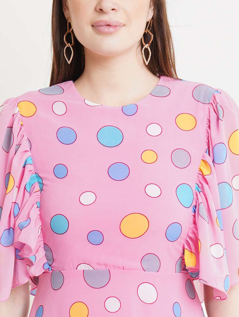 women polka doted batwing sleeves a-line dress - 21725885 -  Standard Image - 4