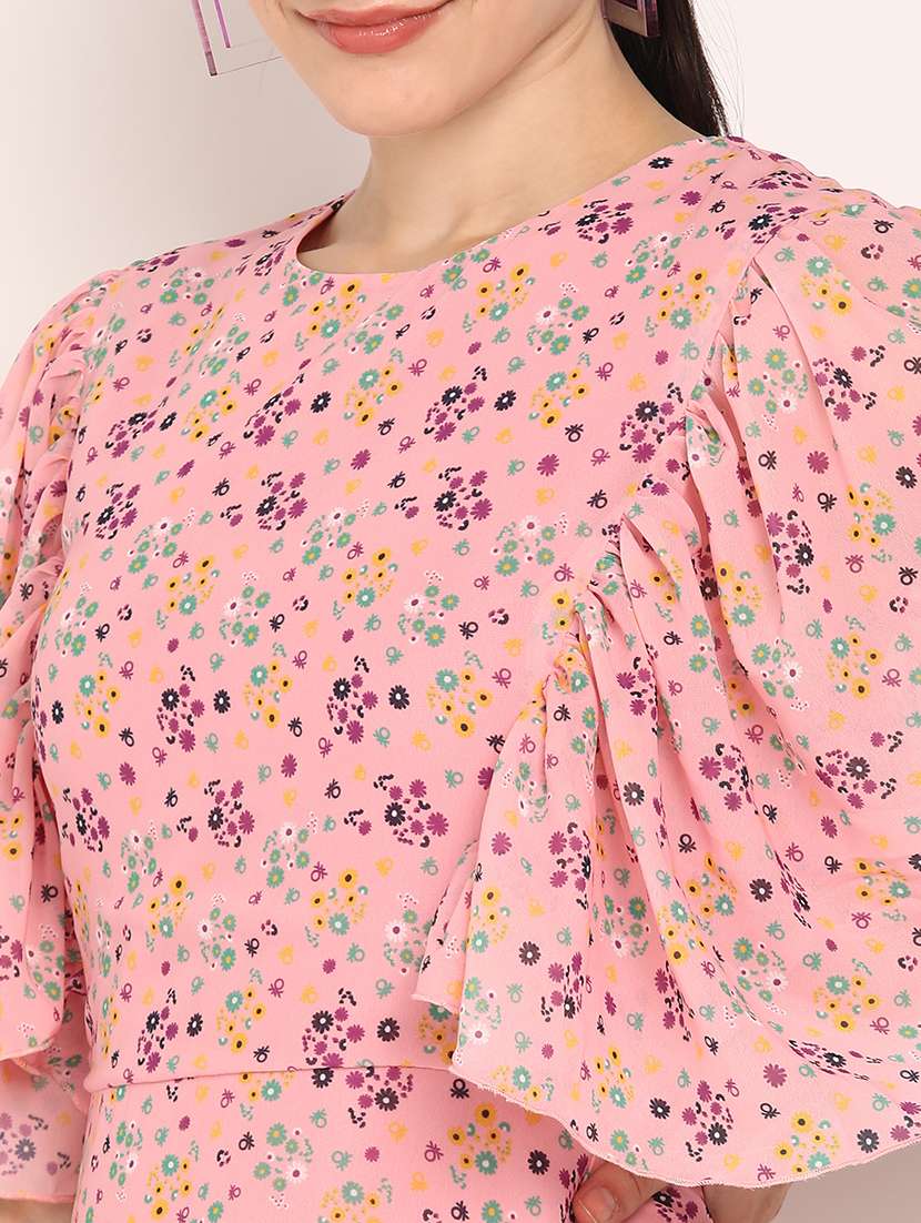 women floral print batwing sleeves a-line dress - 21725922 -  Standard Image - 4