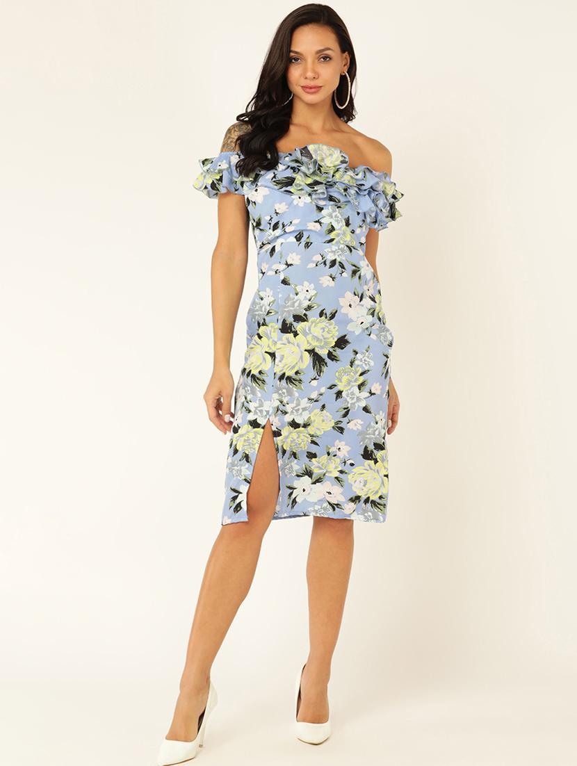 women printed off shoulder dress - 21725929 - Zoom Image - 0