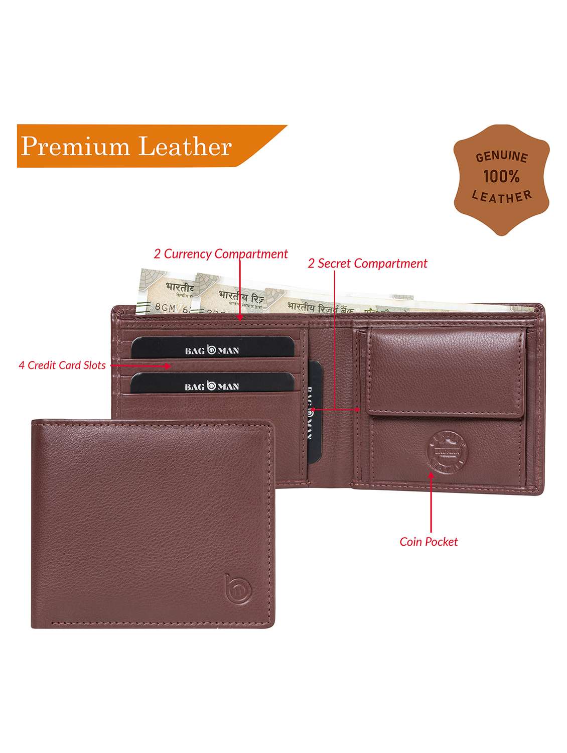 bagman stylish & functional wallet gift set for men - 21726411 -  Standard Image - 1