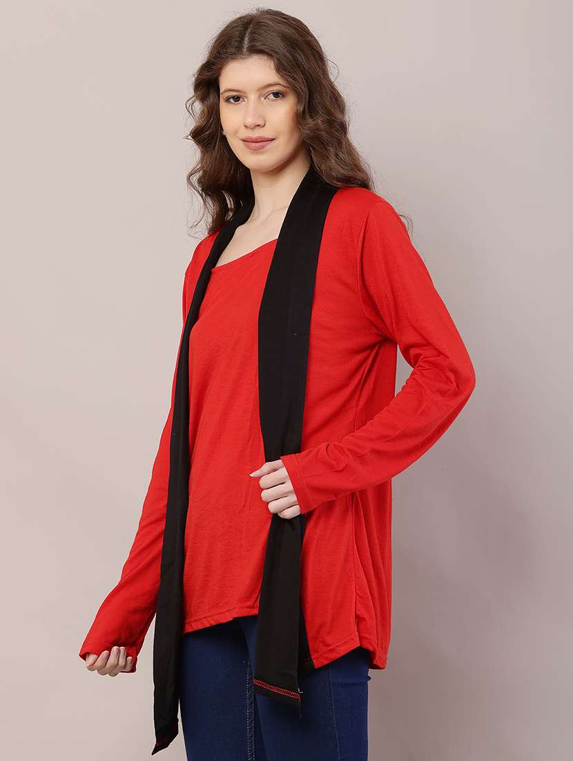 women color block asymmetric shrug - 21726441 -  Standard Image - 1