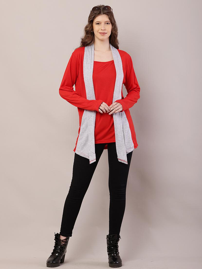 women color block asymmetric shrug - 21726443 - Standard Image - 4