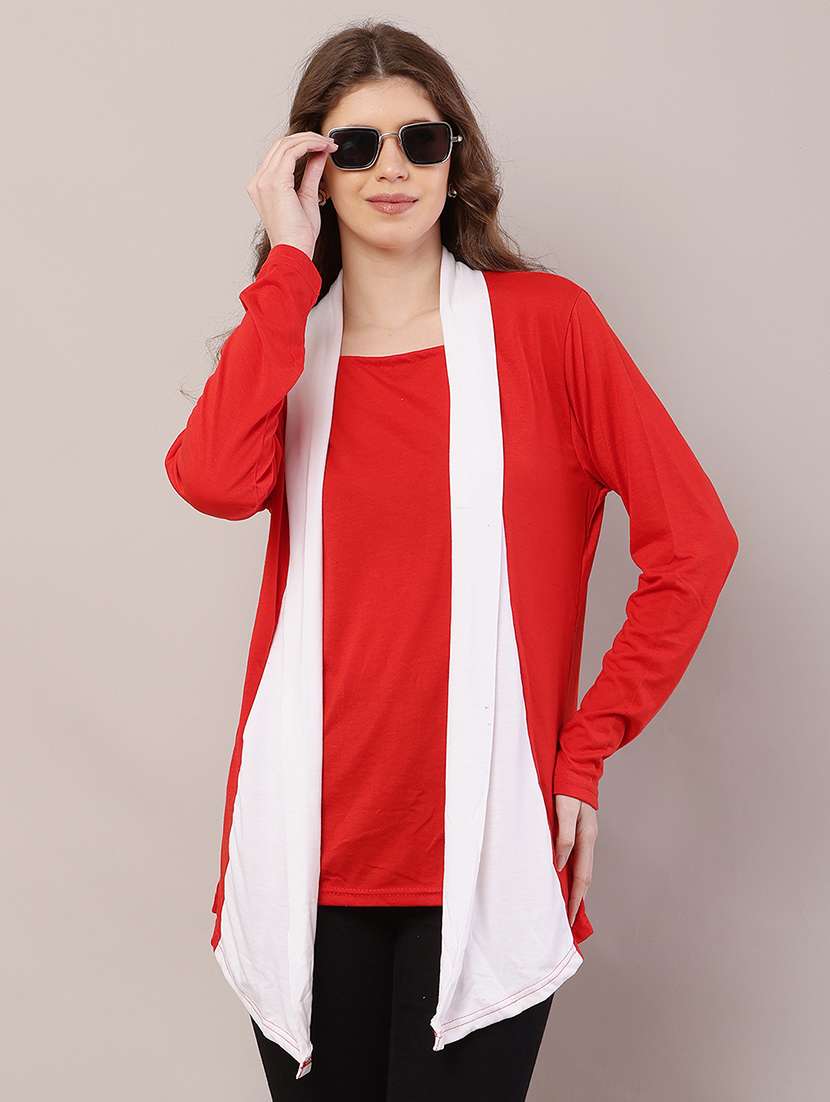 women color block asymmetric shrug - 21726444 -  Standard Image - 1