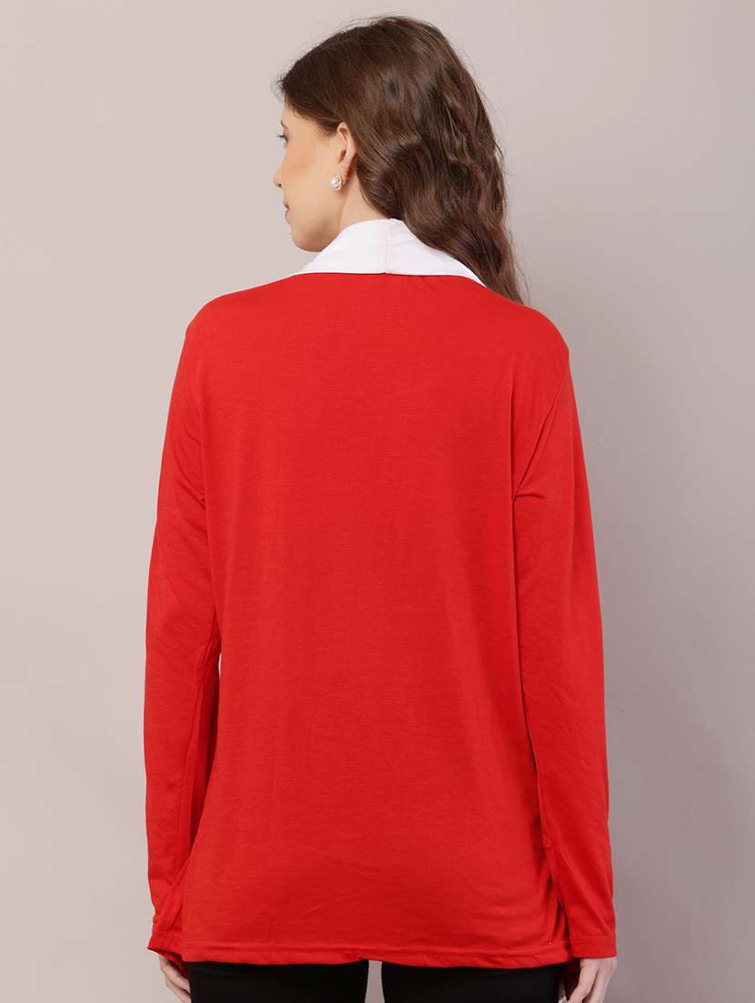 women color block asymmetric shrug - 21726444 -  Standard Image - 4