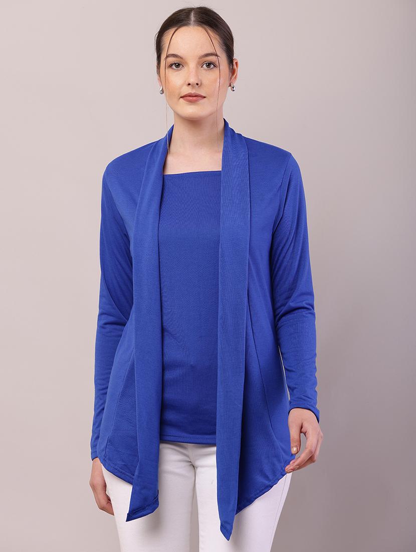 women solid asymmetric shrug - 21726453 -  Zoom Image - 0