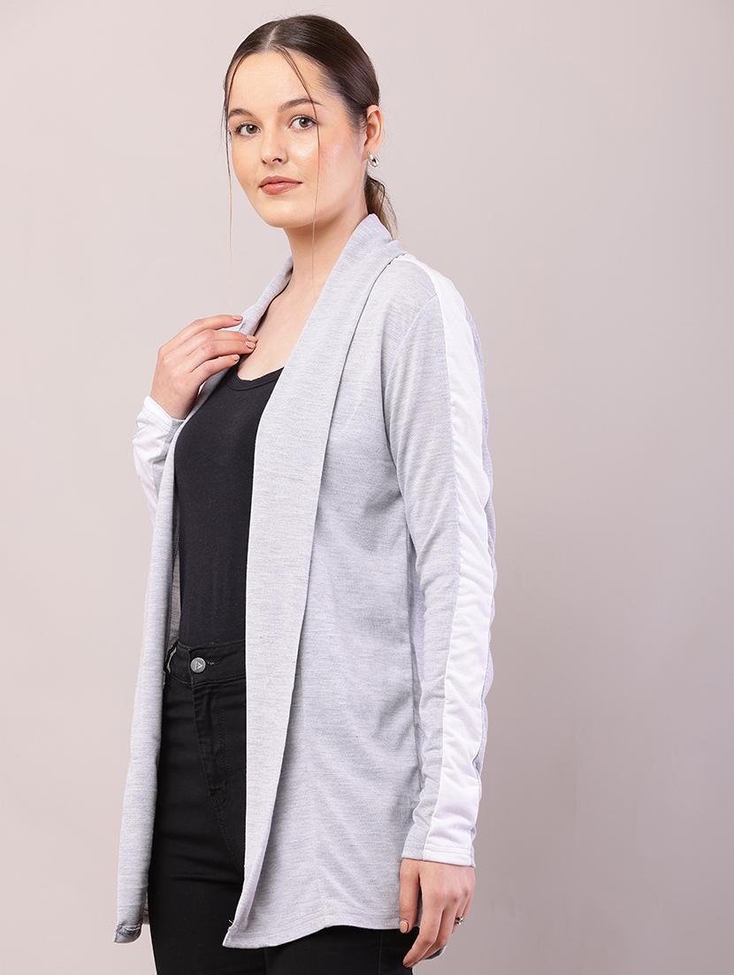 women color block long sleeve shrug - 21726455 - Standard Image - 1
