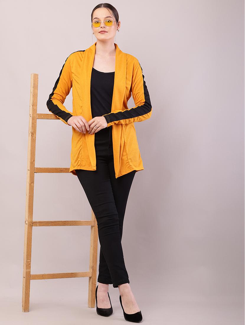 women color block long sleeve shrug - 21726457 - Standard Image - 4
