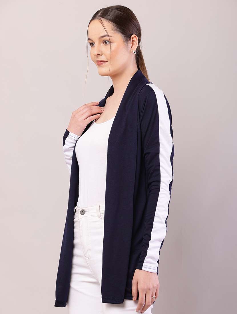 women color block long sleeve shrug - 21726458 -  Standard Image - 1