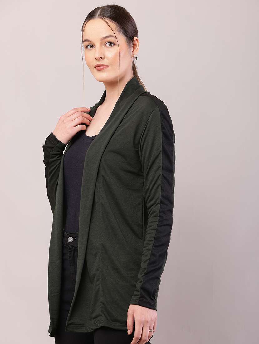 women solid long sleeve shrug - 21726459 -  Standard Image - 1