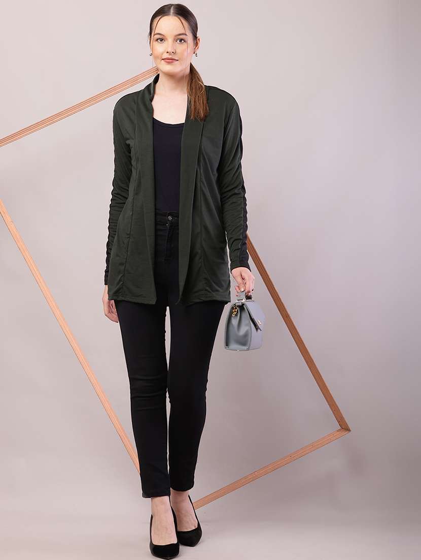 women solid long sleeve shrug - 21726459 -  Standard Image - 4