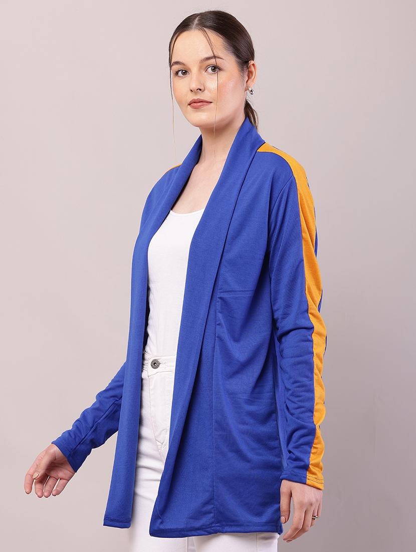 women color block long sleeve shrug - 21726460 - Standard Image - 1