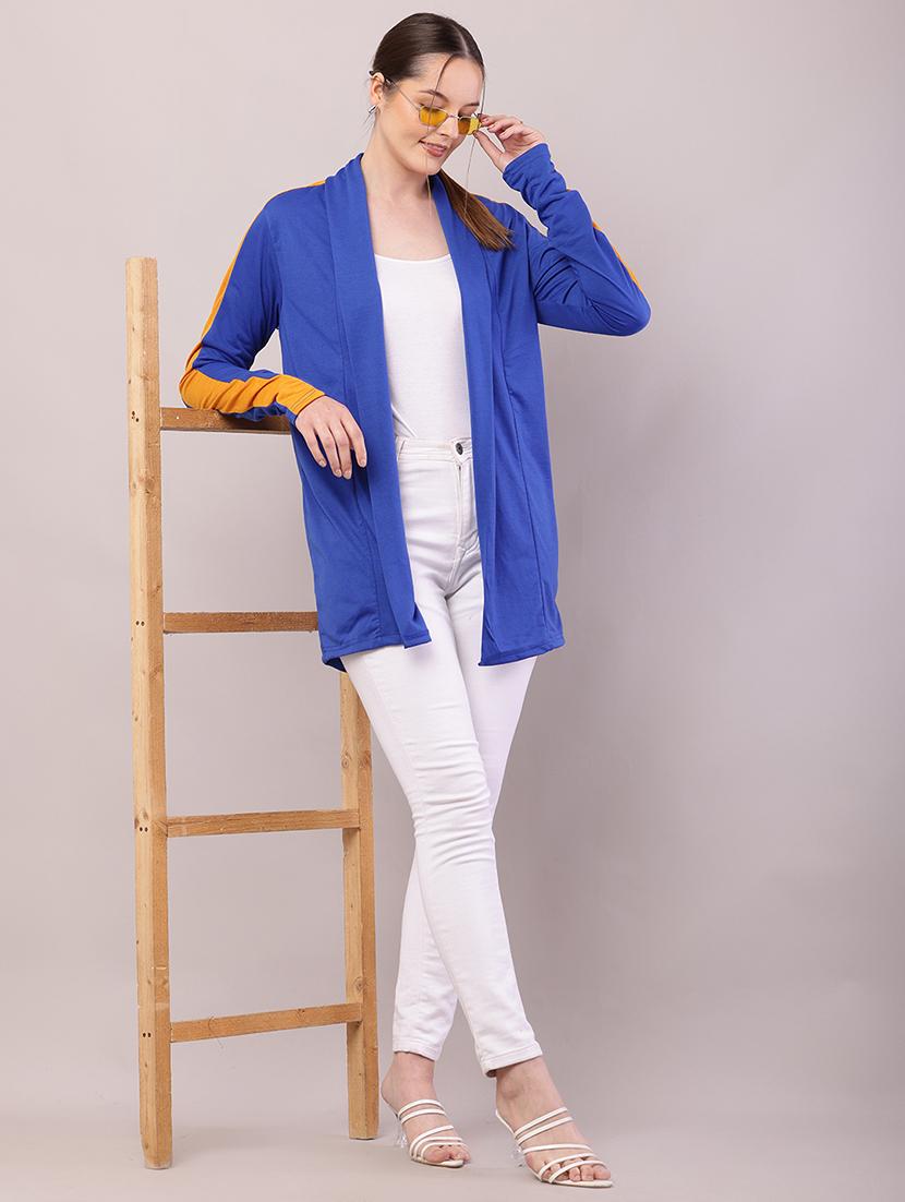 women color block long sleeve shrug - 21726460 - Standard Image - 4