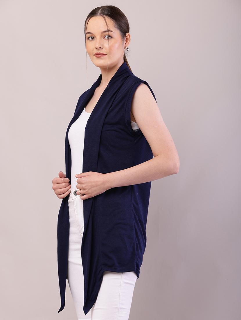 women solid asymmetric shrug - 21726464 - Standard Image - 1