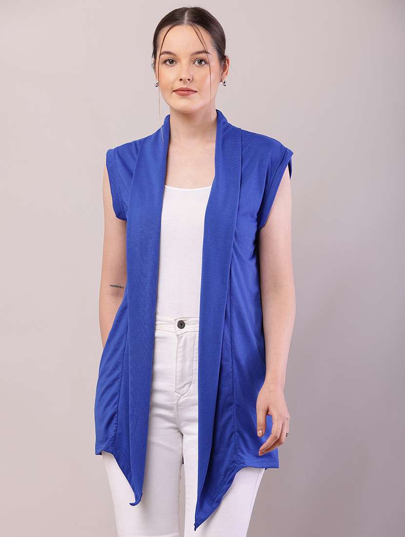 women solid asymmetric shrug