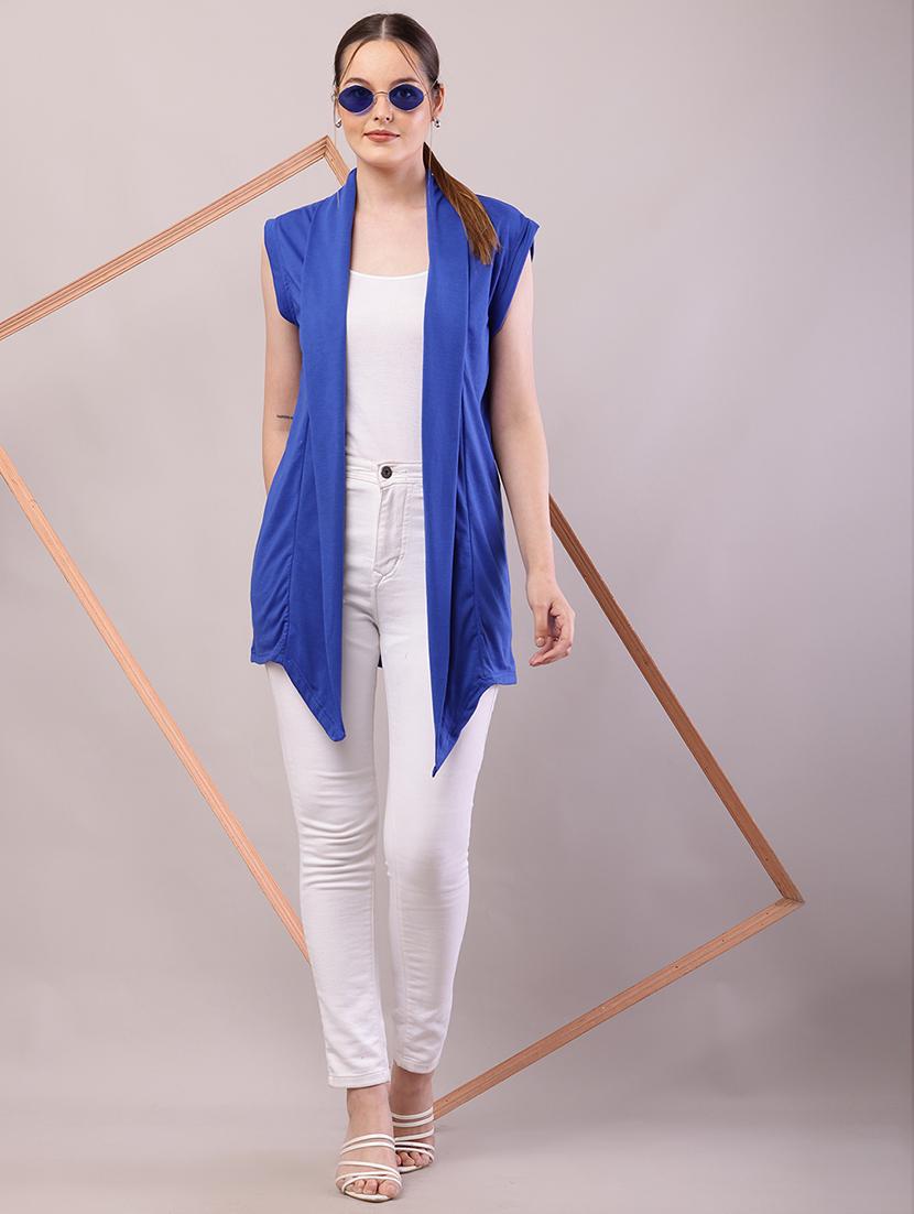 women solid asymmetric shrug - 21726465 - Standard Image - 4