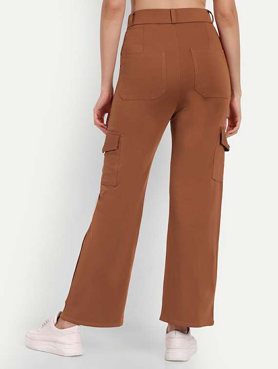 women solid high rise cargo - 21726745 - Standard Image - 1