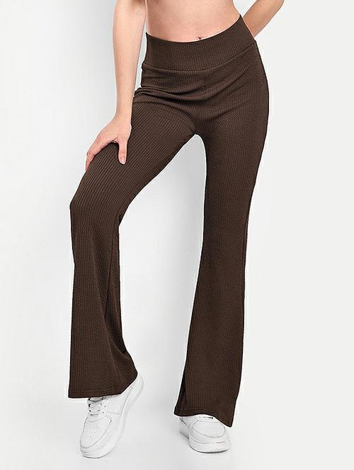 women solid high rise bootcut trouser - 21726884 - Standard Image - 0