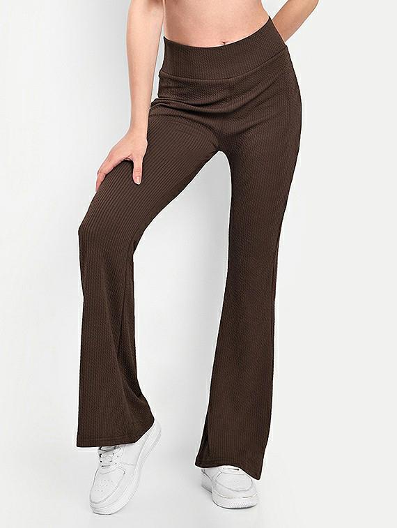 women solid high rise bootcut trouser - 21726884 - Zoom Image - 0