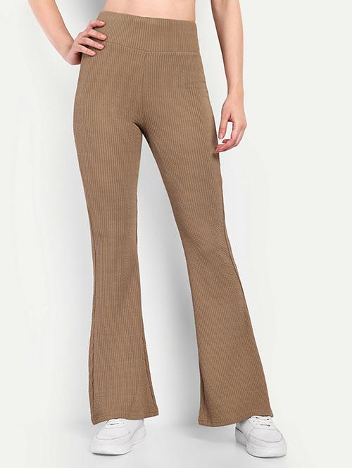 women solid high rise bootcut trouser - 21726893 -  Standard Image - 0