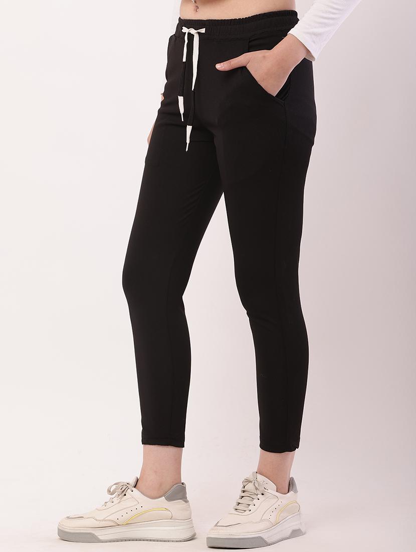 women solid mid rise track pant - 21727978 - Standard Image - 1