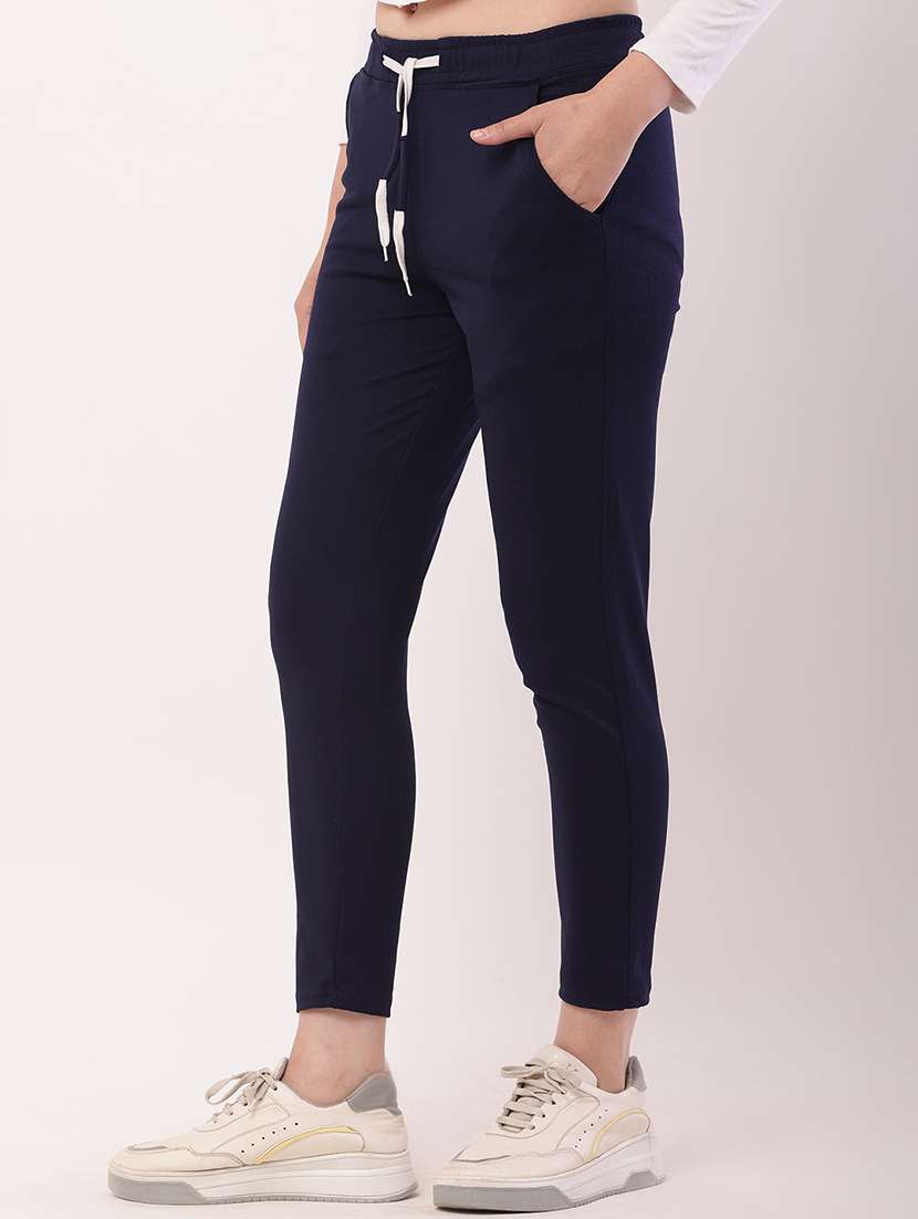 women solid mid rise track pant - 21727981 -  Standard Image - 1