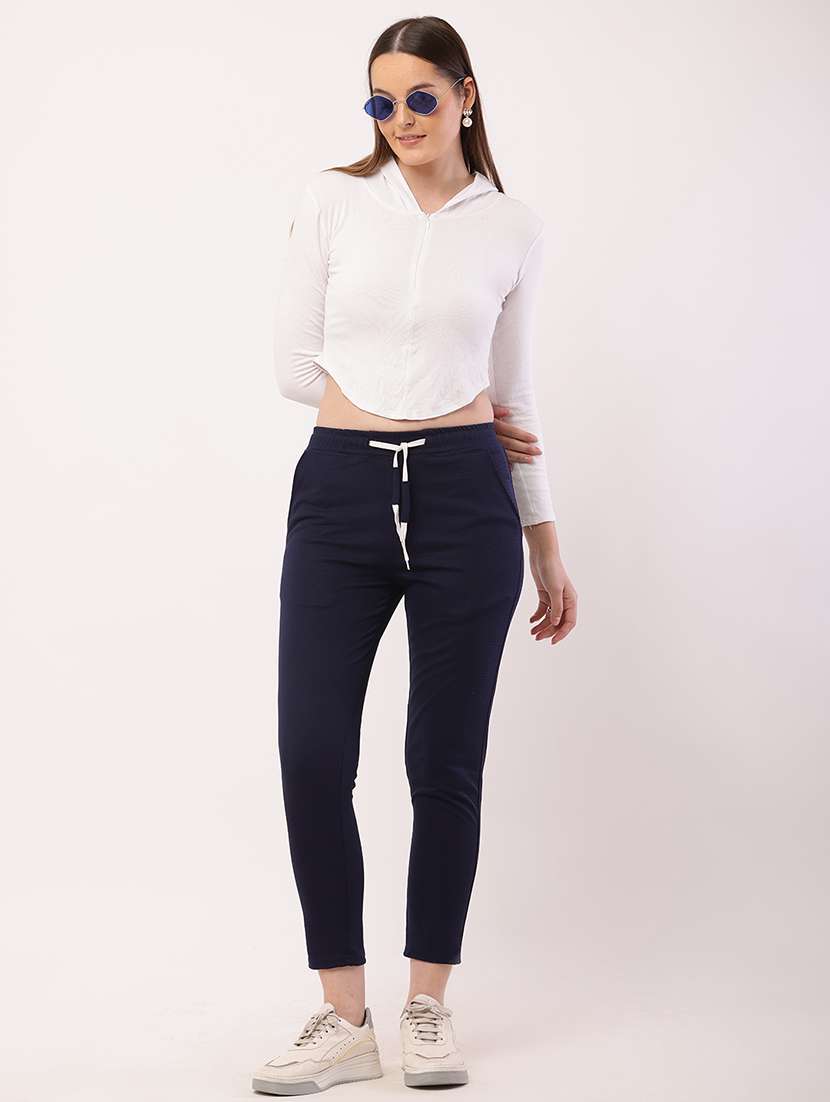 women solid mid rise track pant - 21727981 -  Standard Image - 4