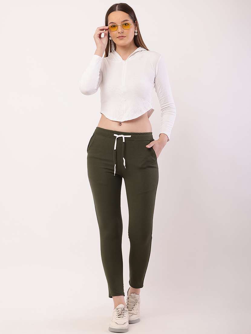 women solid mid rise track pant - 21727982 -  Standard Image - 4