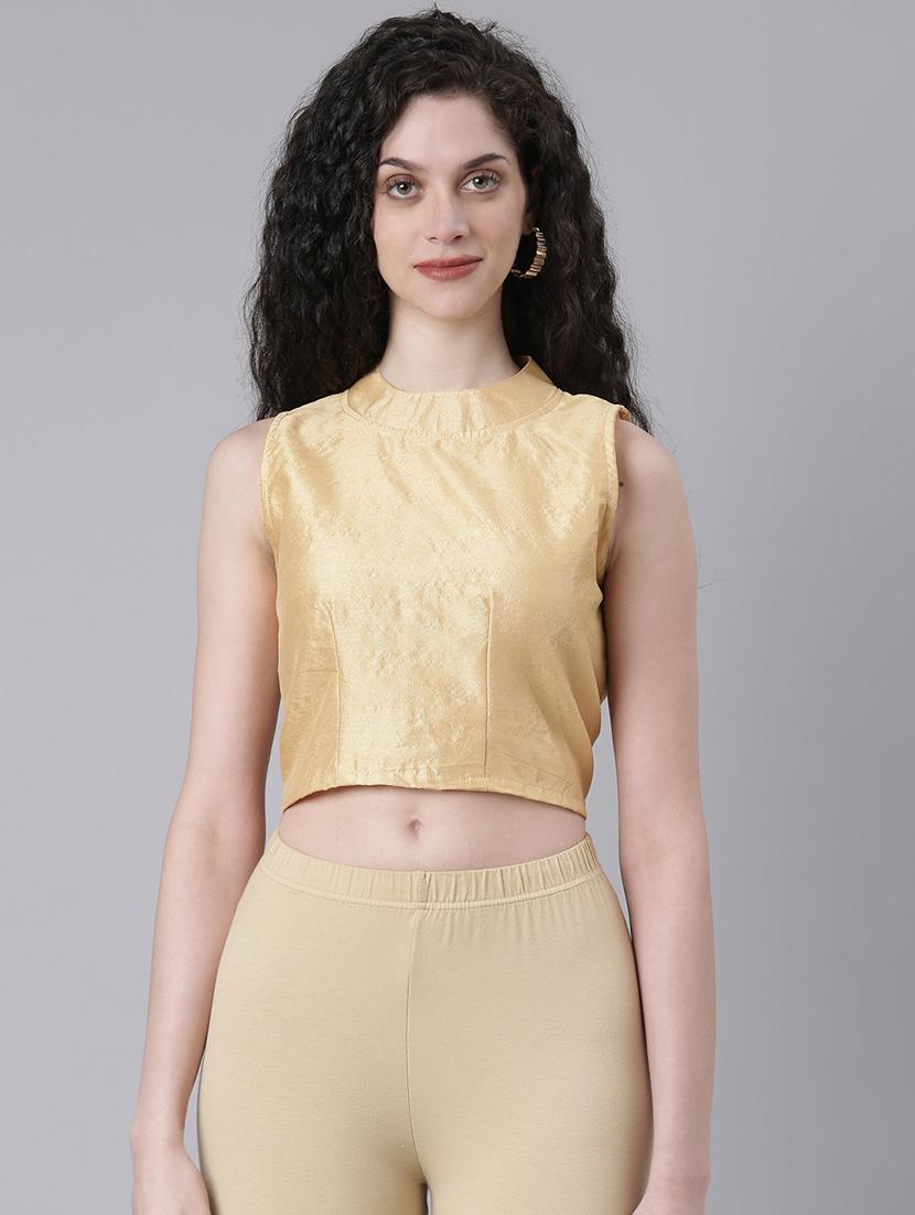 women beige solid stitched blouse - 21727983 - Zoom Image - 0
