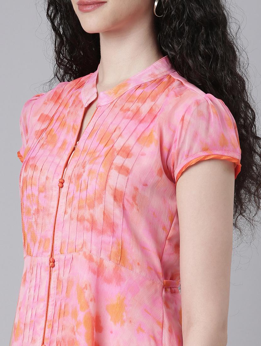 women printed short sleeves fit & flared dress - 21727988 - Standard Image - 6
